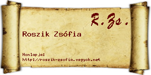 Roszik Zsófia névjegykártya