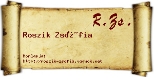 Roszik Zsófia névjegykártya