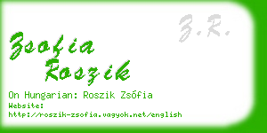 zsofia roszik business card