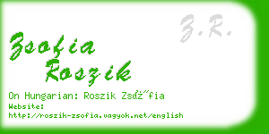 zsofia roszik business card